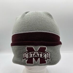 Mississippi State Bulldogs NCAA Adidas Grey Maroon Cuffed Knit Beanie OSFM